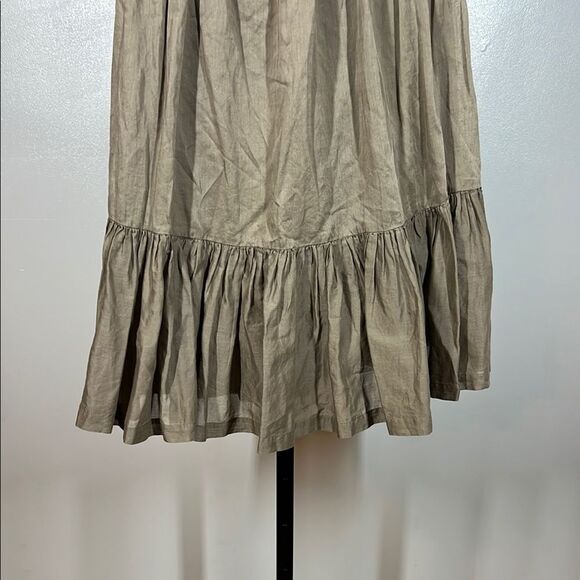 GAP Tan Embellished Tiered Mini Off the Shoulder Dress - Picture 5 of 7